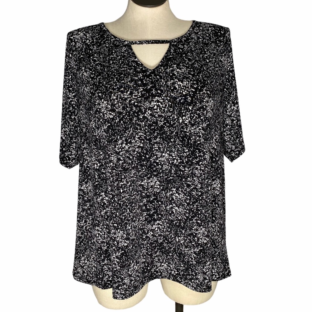 Worthington Hawthorne Geo short sleeve top 1x